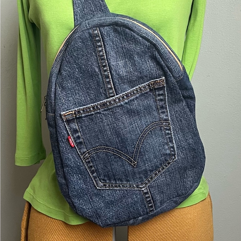 Custom made Levi’s Blue Jean Backpack or Crossbody bag.